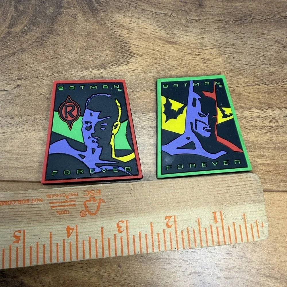 Batman Forever VTG 1995 Fridge Magnet Set Robin Retro DC Comics 2pc Applause